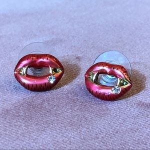 Betsey Johnson Bite Me Vampire Stud Earrings